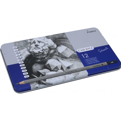 Набiр олівцiв гр. "Marco" №8015-12TN 2H-9B в метал. кор-ці(72)