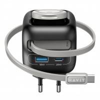 Зарядний пристрій Havit №HV-UC250 GaN 35W USB-A+Type-C+Кабель Type-C +Watch Charger