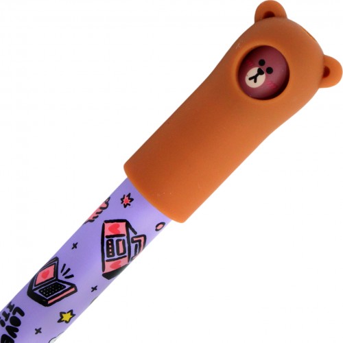 Ручка гел. "Yes" №420447 Line Friends. Brown "пиши-стирай" 0,5мм синя(36)