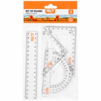 Набір геометричний "Yes" Orange Line №370744 (4предм.,лінійка 15см)