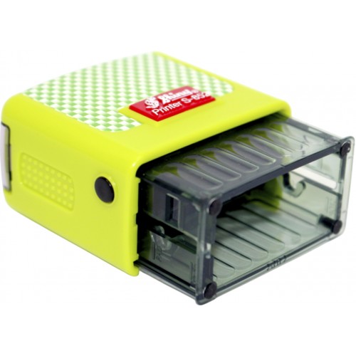 Оснастка для штампа пласт. 38х14мм Shiny №S-852 "Перевірено" "Карбон" (зелен.)