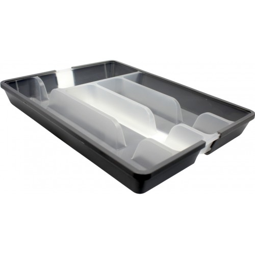 Лоток для столових приборів універс. прозор. графіт №0017
