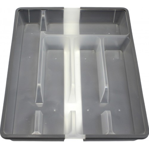 Лоток для столових приборів універс. прозор. графіт №0017