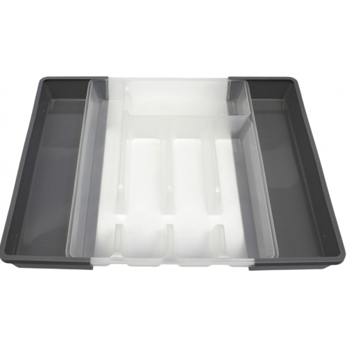 Лоток для столових приборів універс. прозор. графіт №0017