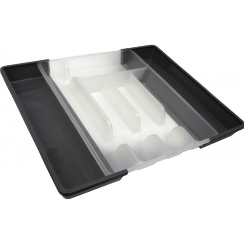 Лоток для столових приборів універс. прозор. графіт №0017