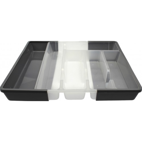 Лоток для столових приборів універс. прозор. графіт №0017