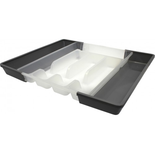 Лоток для столових приборів універс. прозор. графіт №0017