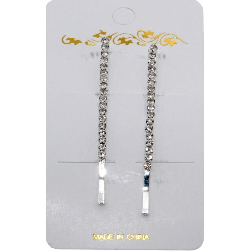 Набір невидимок прямих зі стразами 5см (2шт) №5-4,8-18