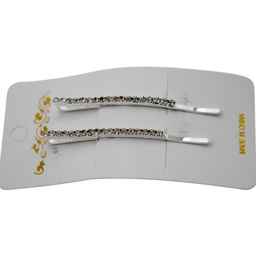 Набір невидимок прямих зі стразами 5см (2шт) №5-4,8-18