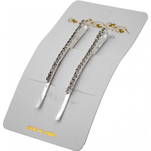Набір невидимок прямих зі стразами 5см (2шт) №5-4,8-18