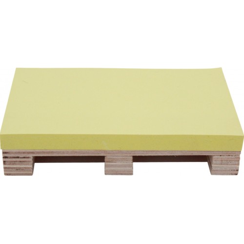 Блок паперу з клейким шаром 75х125мм 100арк. жовтий на піддоні, фанера