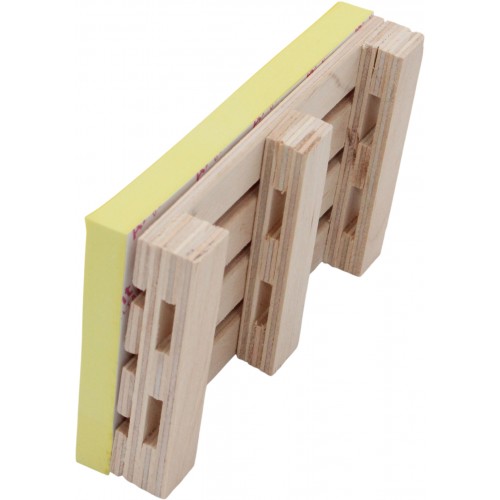 Блок паперу з клейким шаром 75х125мм 100арк. жовтий на піддоні, фанера