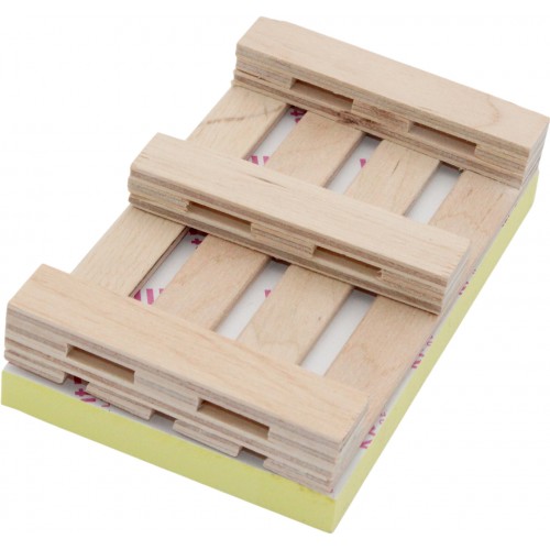 Блок паперу з клейким шаром 75х125мм 100арк. жовтий на піддоні, фанера