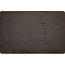 Обклад. на військовий квиток Ukraine Тризуб шкіра коричн. тисн. №49336