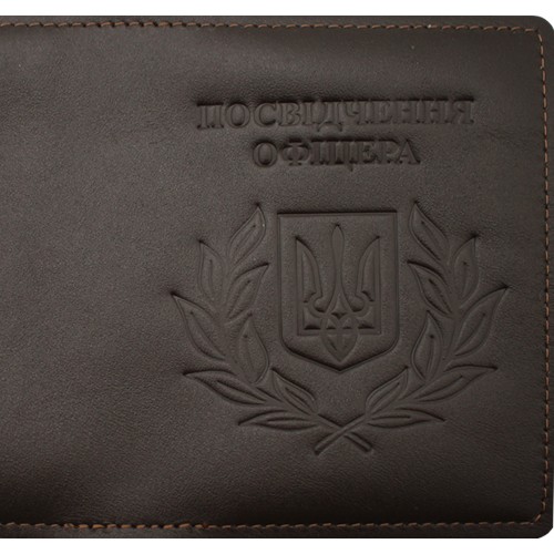 Обклад. на посвідчення офіцера Герб Колос шкіра коричн. тисн. №49346