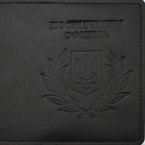 Обклад. на посвідчення офіцера Герб Колос шкіра чорн. тисн. №49345