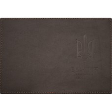 Обклад. на військовий квиток Тризуб меч шкіра коричн. тисн. №49354