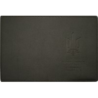 Обклад. на військовий квиток Тризуб меч шкіра хакі тисн. №49353