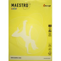 Бумага цветная А4 80г/м2 Maestro Color Intensiv CY39 желтая (500)