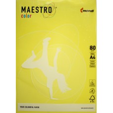 Бумага цветная А4 80г/м2 Maestro Color Intensiv CY39 желтая (500)