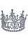 Корона пластм. срібло з білим камінням 10х7,5см №15454