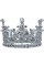 Корона пластм. срібло з білим камінням 10х7,5см №15454