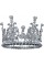 Корона пластм. срібло з білим камінням 10х7,5см №15454