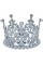 Корона пластм. мал. срібло з білим камінням 7х5см №16589