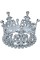 Корона пластм. мал. срібло з білим камінням 7х5см №16589
