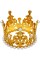 Корона пластм. мал. золото з білим камінням 7х5см №16590