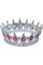 Корона пластм. з піками срібло з рожевим камінням 12,5х5,5см №16592