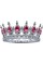 Корона пластм. з піками срібло з рожевим камінням 12,5х5,5см №16592