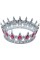 Корона пластм. з піками срібло з рожевим камінням 12,5х5,5см №16592