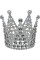 Корона метал. міні срібло з білим камінням 3х3,2см №16602
