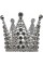 Корона метал. міні срібло з білим камінням 3х3,2см №16602