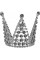 Корона метал. міні срібло з білим камінням 3х3,2см №16602