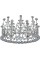 Корона метал. срібло з білими перлинами 12х7,2см №16607