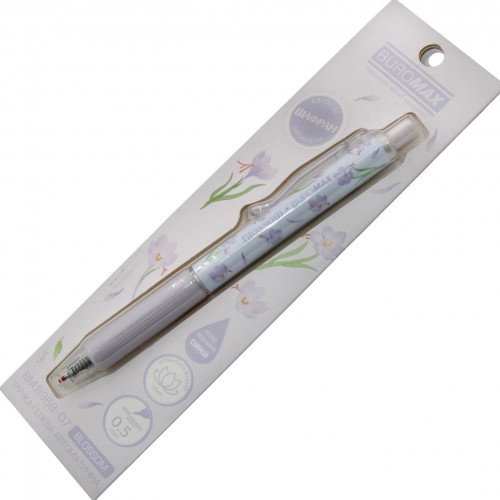 Ручка авт. гел. "Buromax" №BM.8368-07 Blossom 0.5мм синя(1)(40)