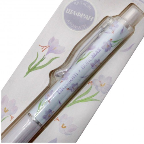 Ручка авт. гел. "Buromax" №BM.8368-07 Blossom 0.5мм синя(1)(40)