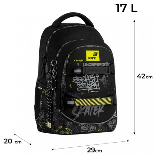 Рюкзак "Kite" Education teens Graffiti 2від.,7карм. №K26-727M-4