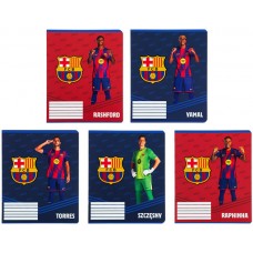 Зошит 12арк. кліт. "Kite" софт тач  + УФ лак FC Barcelona №BC26-232(25)(600)