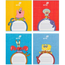 Зошит 12арк. кос. лін. "Kite" софт тач  + УФ лак об'ємний Sponge Bob №SB26-235(25)(600)