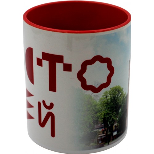 Чашка №1 "Вежа" з червоною кольоровою ручкою та серединкою/НСВ/