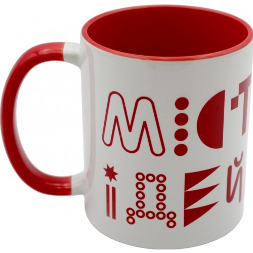 Чашка №1 "Вежа" з червоною кольоровою ручкою та серединкою/НСВ/