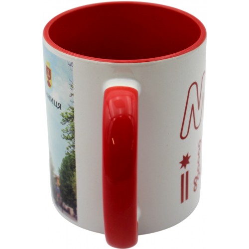 Чашка №1 "Вежа" з червоною кольоровою ручкою та серединкою/НСВ/
