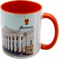 Чашка №2 "Театр" з помаранчевою кольоровою ручкою та серединкою/НСВ/