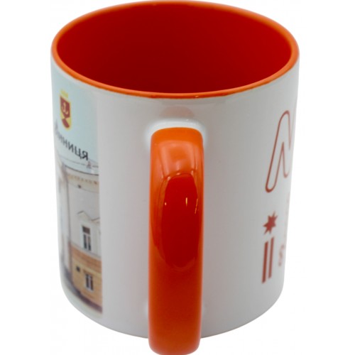 Чашка №2 "Театр" з помаранчевою кольоровою ручкою та серединкою/НСВ/