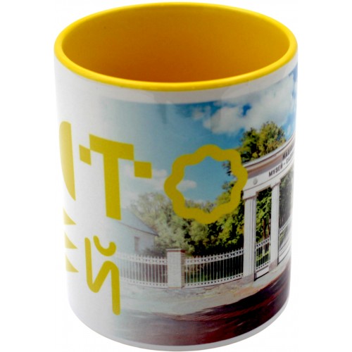 Чашка №3 "Музей Пирогова" з жовтою кольоровою ручкою та серединкою/НСВ/