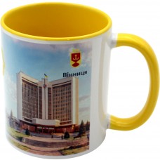 Чашка №4 "Книжка" з жовтою кольоровою ручкою та серединкою/НСВ/