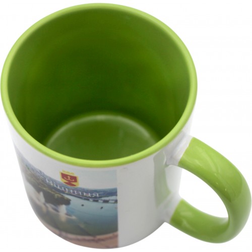 Чашка №5 "Фонтан" з салотовою кольоровою ручкою та серединкою/НСВ/